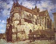 Jean-Antoine Watteau The church at Moret,Evening china oil painting reproduction